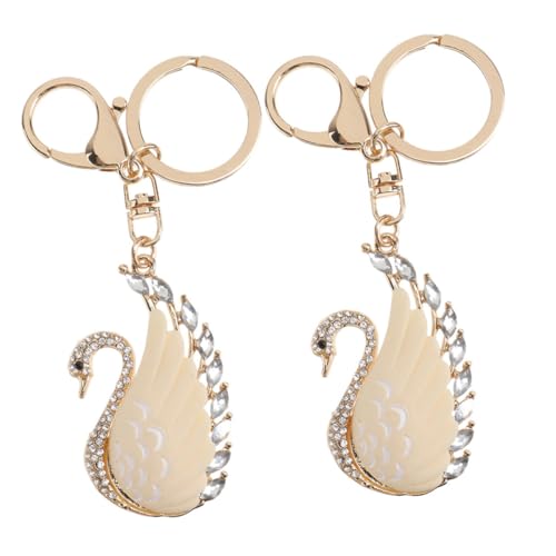 CALLARON 2stücke Schlüsselanhänger Mit Glitzer-Charms Süßer Schwan- Damen Handtaschen- Für Geldbörsen Als Geburtstagsgeschenk Langlebig Und Funkelnd von CALLARON