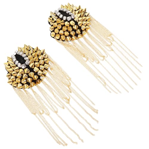CALLARON 2stücke Vintage Quaste Schulterklappen Mit Kette Chic Epaulettes Für Kostüme Dekorative Abzeichen Für Männer Und Frauen Für Kostümpartys Und Bühnenauftritte von CALLARON