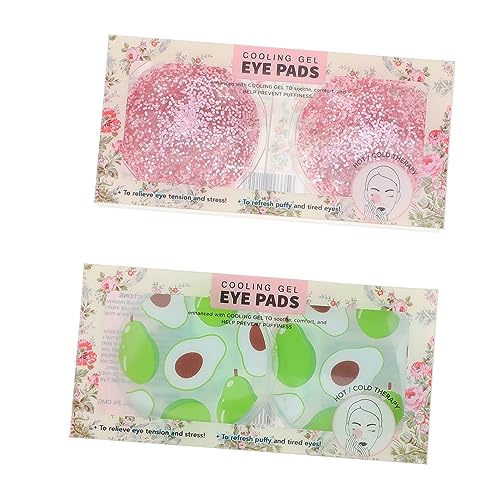 4 Stück Runder Augenpflege Patch aus Gel Wiederverwendbare Hot Cold Augenpads für Feuchtigkeitsspendende Kühlung bei Müdigkeit und Trockenheit für Zuhause und Unterwegs Avocado von CALLARON