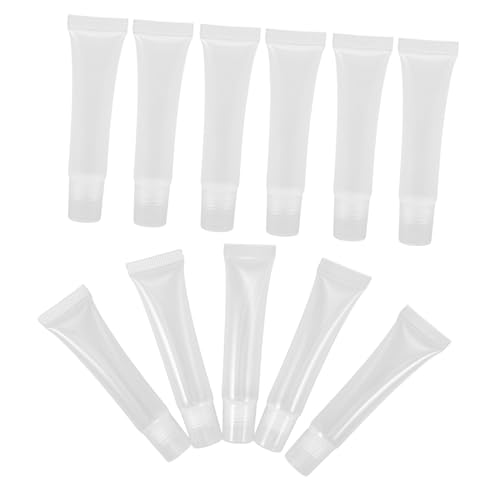 50 Stück Transparente Leere Lippenbalsam Röhrchen Kosmetikbehälter mit Schrägem Mund für Diy Lip Gloss und Lippenpflege Nachfüllbar Auslaufsicher von CALLARON