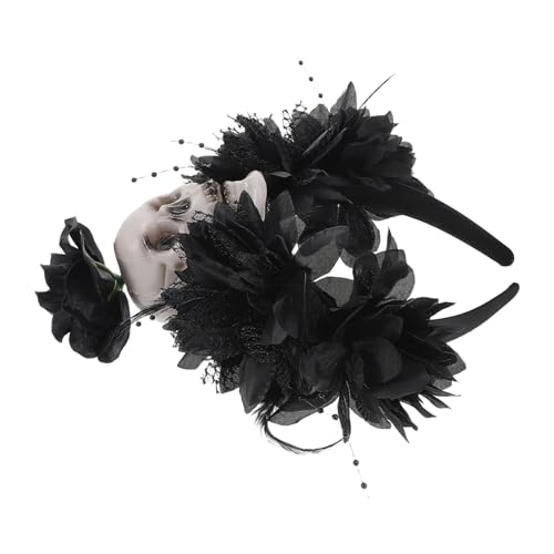 Blumenkronen Stirnband Für Frauen Und Mädchen Gruseliger Kopfschmuck Horror Haarband Tag Der Toten Haarreifen Kopfbedeckungszubehör Für Halloween Hochzeiten Und von CALLARON