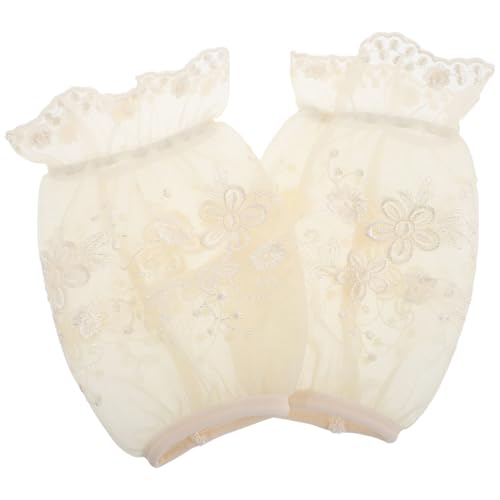 CALLARON 1paar Doppellagige Lace Und Mesh Armstulpen Für Frauen Stylische Oversleeves Für Schüler Weich Und Bequem Idealer Schutz Für Kleidung Modisches Accessoire Für Alltag von CALLARON