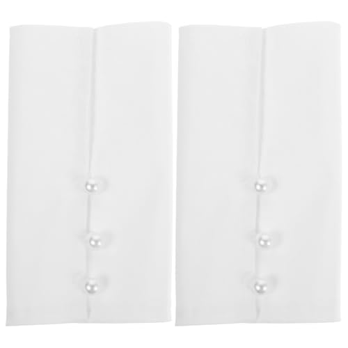 CALLARON 1 Paar Fake-Manschetten aus Baumwolle abnehmbare Ärmel gefälschte Hemdmanschetten Manschettenärmel Fake-Ärmel aus Baumwolle Falsche Ärmel aus Baumwolle Abgetrennte Ärmel Weiß von CALLARON