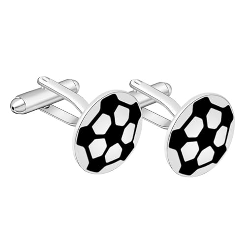 CALLARON 1 Paar Kreative Fußball Sleeve Cufflinks für Herren und Praktische Manschettenknöpfe Hochwertigem für Business Anlässe Langlebig und von CALLARON