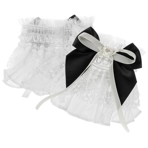 CALLARON 1 Paar Lolita-spitzenhandschuhe Elastisches Armband Mit Rüschen Und Blumenmuster Für Damen Maskenballhandschuhe Für Hochzeitsfeiern von CALLARON