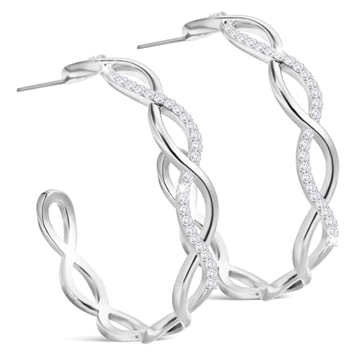 CALLARON 1 Paar Silberne Creolen Ohrringe für Damen Kleine Ohrschmuck Accessoires mit Glänzender Oberfläche für Täglichen Gebrauch und Vielseitig Kombinierbar von CALLARON