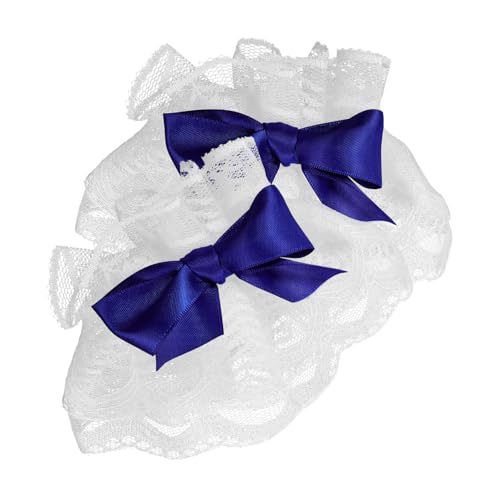 CALLARON 1 Paar Spitzenärmel Rüsche für Mädchen Zubehör Handschuhe mit Fake-Ärmeln Handärmel Spitze Lolita-Handschuhe mit Spitzenmanschetten Armband Spitze Stoff Blau von CALLARON