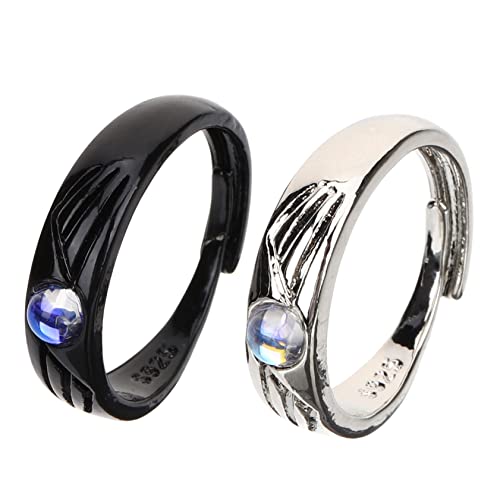 CALLARON 1 Paar und Teufel Ringe Verstellbare Schmuckstücke für Verlobung Offene Ringe für Männer und Frauen Klassisches Design für Freunde von CALLARON