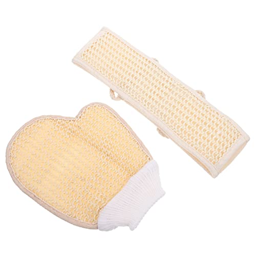 CALLARON 1 Satz Badehandtuch für Hautreinigung Teiliges Exfoliationsset mit Langem Scrubber und Handschuh für Gründliche Körperreinigung im Bad für Hotel und Zuhause von CALLARON