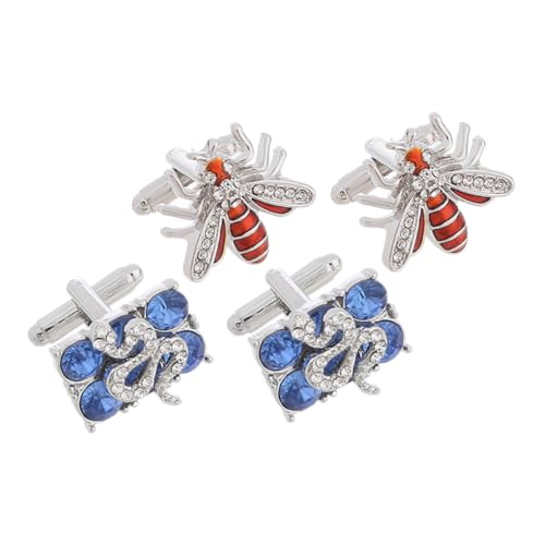 CALLARON 1 Satz Bienen-manschettenknöpfe Manschettenknöpfe Für Herren Manchettenknoepfe Herren Stift Ringe Abzeichen Smokingknöpfe Und Manschettenknöpfe Accessoire Für Herrenanzüge 2 Paare von CALLARON