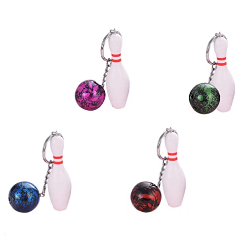 CALLARON 1 Satz Bunter Bowling Schlüsselanhänger Kunststoff Für Frauen Und Männer Langlebig Und Für Bowling Fans 4 Stück von CALLARON