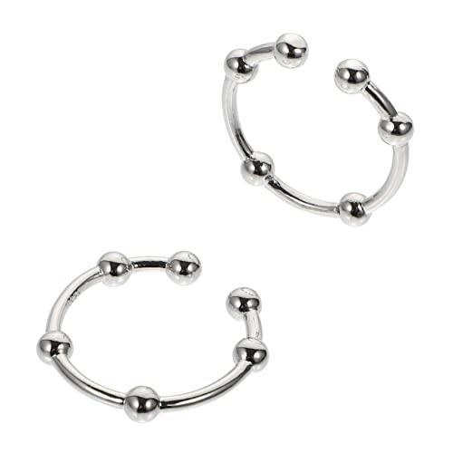 CALLARON 1 Satz Einstellbar Sterling Armbänder Gemeinsam Schmuck Fußkettchen Reifen Geschichtet Ornamente Zappeln Größer Gold Frau Klingelt Kette Paar Türkis Silber- Silver 2st von CALLARON