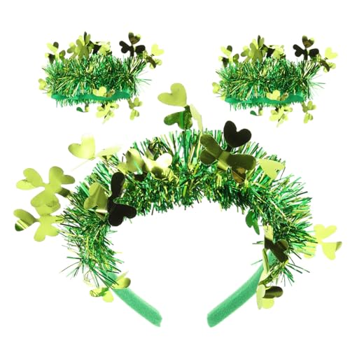 CALLARON 1 Satz irische Festdekoration kleeblatt-stirnband Kleeblatt-Armbänder st patricks day haarschmuck festival kopfschmuck grüne Haaraccessoires grüne Armbänder Blitz Yingschi Popper von CALLARON