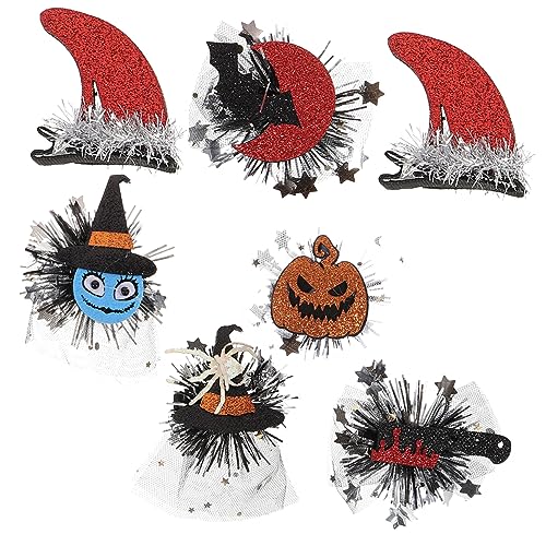 CALLARON 1 Satz Halloween Haarnadel Kopfschmuck Kinder Party Dekoration Spinne Kürbis Mesh Gaze Rand Clip Ornamente 6 Stile 1 Set Haarspangen Für Frauen Fräulein Stoff Fledermaus-stil von CALLARON