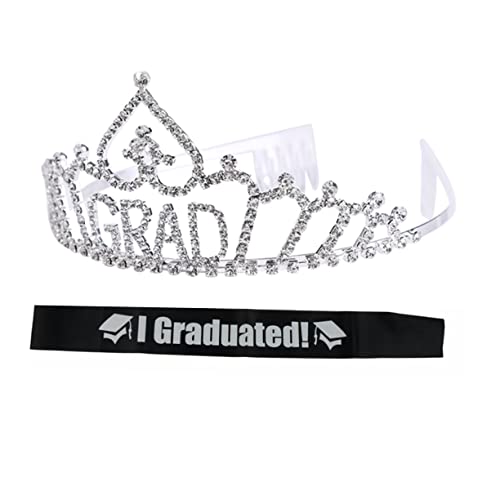 CALLARON 1 Satz Krone ritual ritals sparkling feiern Fest Mädchenhaare für den Abschluss Party dekorative Schärpe Graduierung Mädchen Tiara Graduierungs-Etikettengürtel Legierung von CALLARON