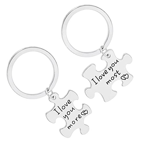 CALLARON 1satz Kreative Partner Schlüsselanhänger Aus Edelstahl Für Puzzles Design Schlüsselbund Für Valentinstag Liebesgeschenke Langlebig Und Einzigartig von CALLARON