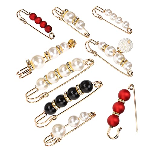 CALLARON 1 Satz Perlenbrosche Modeaccessoires Für Damen Wäscheklammern Ballkleider Schals Für Damen Kleidungsnadel Boutonniere Nadeln Modeschmuck Pullover Strickjacke Schal 9 Stück von CALLARON