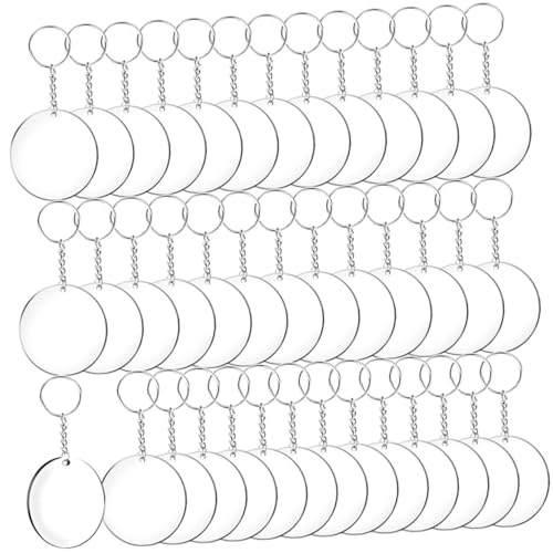 CALLARON 1 Satz Runder Schlüssel Bund Schlüsseldekor Transparenter Schlüsselanhänger Schlüsselring-Etikett Erkennungsmarken Schlüsselanhänger Dekor Id-tastenetiketten Acryl Einstellen Leer von CALLARON