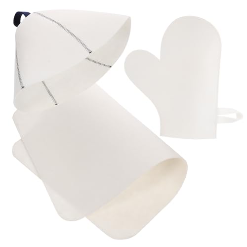 CALLARON Filz Sauna Hut Für Damen Sauna Matte Handschuh Atmungsaktiv Kappe Badehaube Für Haare Schutz von CALLARON