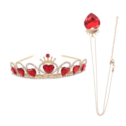 CALLARON 1 Satz Tiara Set für Frauen Liebe Herz Kristallkrone für Hochzeiten Abschlussbälle und Besondere Anlässe Elegantes Haarschmuckset mit Funkelnden Rhinestones und Komfortablem von CALLARON