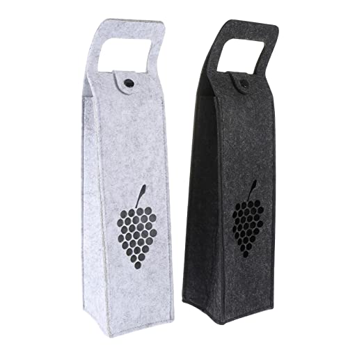 CALLARON 2stücke Tragbare Filztaschen Für Rotwein Weinaufbewahrungstaschen Aus Filz Hellgrau Dunkelgrau von CALLARON
