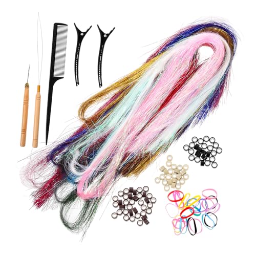 CALLARON 1 Set Bunte Extensions Mädchen Werkzeuge Accessoire Glitzer Damen Frau Und Silber Extensions Draht Accessoires Funkelndes Kit Lametta Metall Feen Dekorationen Seide Miss von CALLARON