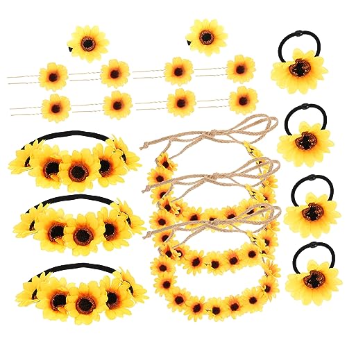 CALLARON Sonnenblumen Stirnband Für Damen Vintage Haarband Mit Blumen-haarspangen Haarschmuck Für Hochzeit Party Fotos von CALLARON