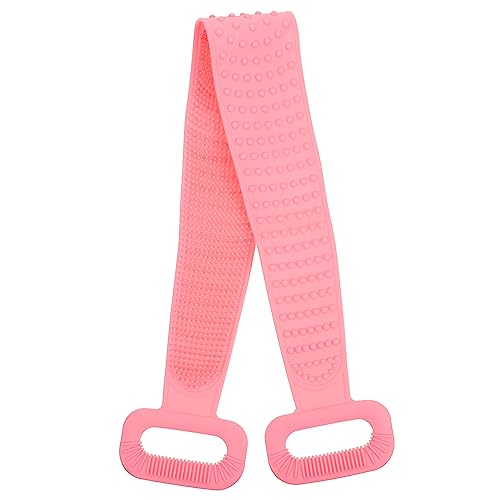 CALLARON 1 Stück Badetuch-Zurückziehstreifen Handtuch zum Abreiben des Rückens Massage Rücken Peeling schrubben lang Körperwäscher Duschwäscher für den Körper Kieselgel Rosa von CALLARON