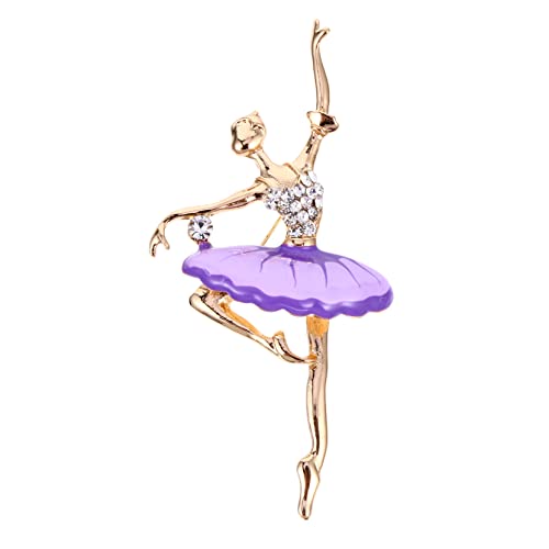 CALLARON 1 Stück Ballettmädchen Brosche Kreative Kostümdekoration Funkelnde Rhinestone Brosche für Damen Zufällige Farben Eleganter Schmuck für Partys und Festivals Zufällige Farbe von CALLARON