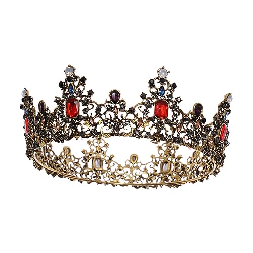 CALLARON 1 Stück Barocke Retro Tiara mit Bunten Strasssteinen Krone für Damen und Partykopfdekoration Perfektes für Prinzessinnen und Besondere Anlässe von CALLARON