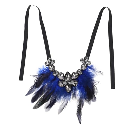 CALLARON 1 Stück Feder Halskette Dekorationskette Halskette Dekoration Halskette aus Glaskristall Dekorationszubehör für Frauen Glas Kristall Blue CALLARON 1 Stück Feder Halskette Dekorationskette Halskette Dekoration Halskette aus Glaskristall Dekorationszubehör für Frauen Glas Kristall Blue von CALLARON