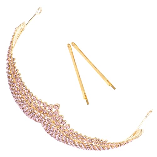 CALLARON 1 Stück Glitzer Krone Damen Tiara Haarreifen Hochzeit Kopfzierde für Karneval und Festlichkeiten Brautkrone aus Legierung mit Strasssteinen Komfortabel und Langlebig von CALLARON
