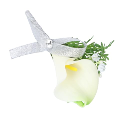 CALLARON 1 Stück Hochwertige Herren Corsage Brosche für Hochzeiten Handgefertigte Stoffblume mit Strass Anstecknadel für Anzüge Partys und Besondere Anlässe von CALLARON