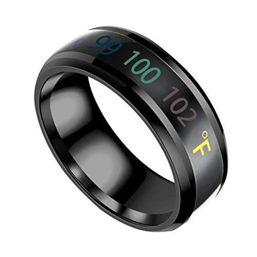 CALLARON 1 Stück Intelligenter Temperatur Anzeigering Titanstahl für Unisex Finger Ring Schwarz für Hochzeiten und Besondere Anlässe Kratzfest und CALLARON 1 Stück Intelligenter Temperatur Anzeigering Titanstahl für Unisex Finger Ring Schwarz für Hochzeiten und Besondere Anlässe Kratzfest und von CALLARON