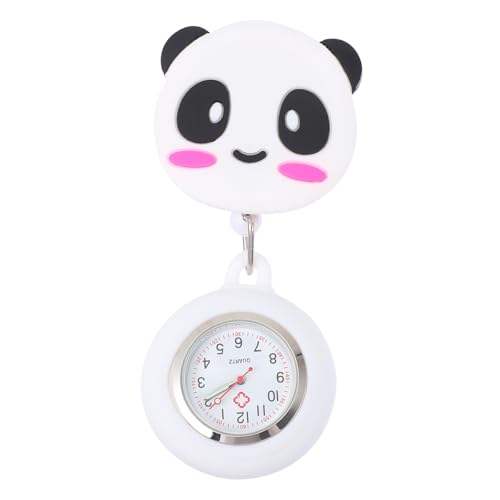 CALLARON 1 Stück Kawaii Panda Taschenuhr für Krankenschwestern Dehnbare Clip Uhr mit Charmantem Design für Täglichen Gebrauch und Leicht zu Transportieren von CALLARON