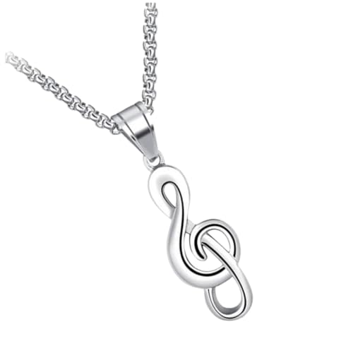 CALLARON 1 Stück Kreative Musiknotation Halskette für Männer Titanstahl Hip Hop Anhänger mit Kettenlänge Modisches Herren Schmuckstück für Partys und Besondere Anlässe von CALLARON