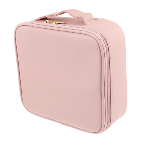 CALLARON 1 Stück Make-up-Box Reisen Kosmetiktasche Reise -Make -up -Fall Make-up-Träger Hautpflege- und Make-up-Organizer Make-up-Tool-Container Fälle erfinden Schminkkoffer PU-Leder Rosa von CALLARON