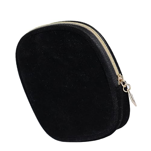 CALLARON 1 Stück Mini Kosmetiktasche Damen aus Cordura Geldbörse für Münzen und Make Up und Praktisch für Reisen Partys und Schwarz von CALLARON