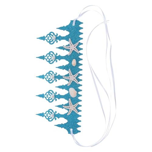 CALLARON 1 Stück Muschel krone haarschmuck Haarversorgung Kopfbedeckung Haarstütze Meerjungfrau-Thema-Haarband Auffälliger Kopfschmuck Vlies Blue von CALLARON