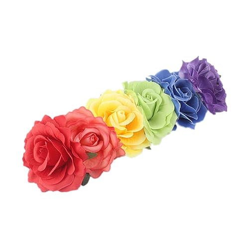CALLARON Blumen-stirnband Mit Blumenmuster Künstlicher Rosenkranz Haargirlande Party-haarreif Strand-foto-requisite Haar-accessoire Für Hochzeit Karneval Festivals Urlaub Blumenfarbe von CALLARON