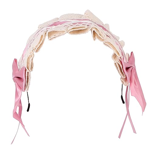 CALLARON Spitze Bowknot Headwear Lolita Haarband Party Cosplay Haar Mädchen Kopfschmuck Lolita Kopfschmuck Spitzen Haarschleife Haarband von CALLARON