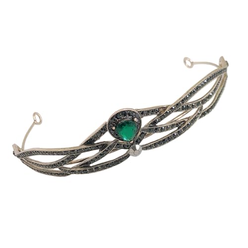 CALLARON 1 Stück Strass Tiara Hochzeit Krone Kopfschmuck Tiara-Kronen Brautjungfer Kronen-Stirnband für Damen Haarschmuck Krone für Frauen Promkrone echtes Zirkonium Green von CALLARON