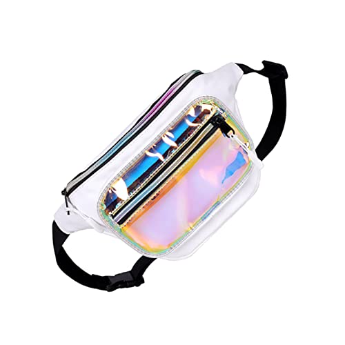 CALLARON 1 Stück Packung Gürteltasche Klare Strandtaschen Holografische Tasche Hüfttasche Bolsos De Mujer Süße Geldbörsen Bauchtasche Weiß Mädchen Draussen Transparente Tasche Pu von CALLARON