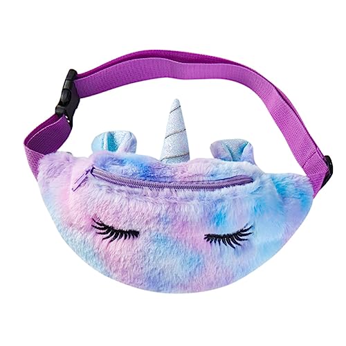 CALLARON 1stk Einhorn-gürteltasche Klein Mini-umhängetasche Kinder Geldbörse Geschenk Modischer Gürtel Einhorn-plüsch-umhängetasche Umhängetasche Zum Umhängen Mädchen Metall Wimper von CALLARON