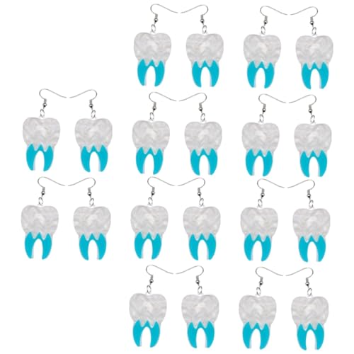 CALLARON 10 Paare Ausgefallene Zahn Ohrringe Halloween Schmuck Lustiges Party Accessoire für Damen Leicht und Geeignet für Kostüm und Themenpartys von CALLARON