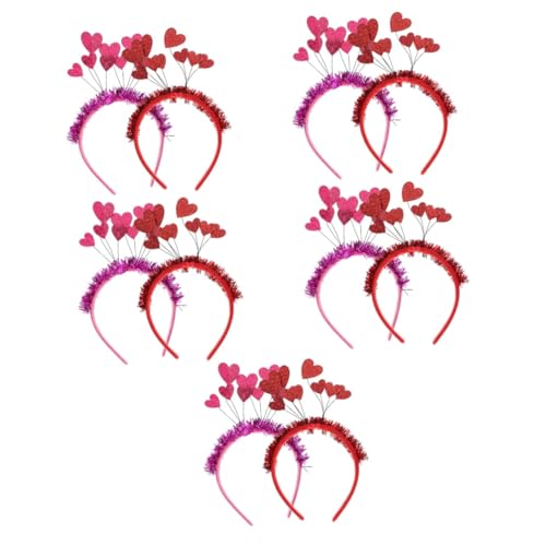 CALLARON 10 Stk Liebe Stirnband Feiertags-kostümparty Herzförmige Stirnbänder Valentinstag Herz Stirnband Liebe Tiara Haarband Glitzer-herz-stirnband Hochzeit Plastik Fräulein Amor von CALLARON