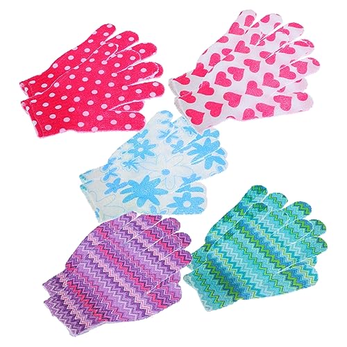 CALLARON 10 Stück Badehandschuhe Und Badetuch Schrubbhandschuh Für Tiefes Peeling Sanftes Peeling Baumwollfasern Waschbar Peeling Duschhandschuhe Wiederverwendbar Waschen von CALLARON