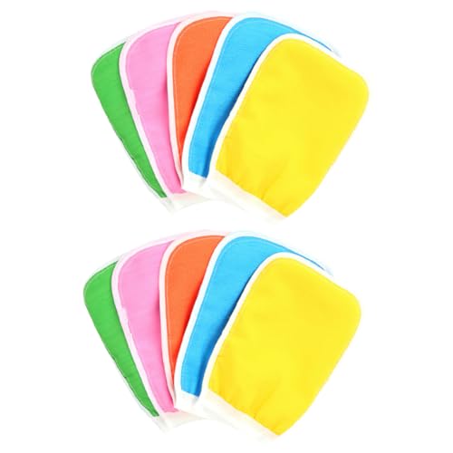 CALLARON 10 Stück Badetuch Handtücher schrubben Körper handschuhe reinigungstuch Handschuh zum Duschen Badehandschuh dusche reinigungshandschuh Duschhandschuh Zufällige Farbe von CALLARON
