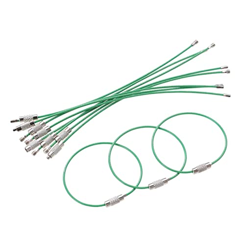 CALLARON 10stücke Teiliges Aus Edelstahl Draht Schlüsselringe Mit Luggage Tags Robuste Schlüsselanhänger Grün Für Schlüssel Gepäck Und Id-Tags von CALLARON