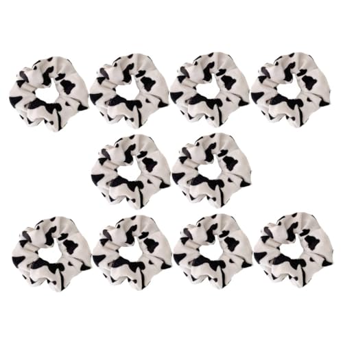 CALLARON 10 Stück Elastische Scrunchies Mit Kuhmuster Für Mädchen Haarbänder in 10 Farben Bequeme Haargummis Modisches Haarschmuck Für Pferdeschwanz Und Dehnbare Haaraccessoires von CALLARON